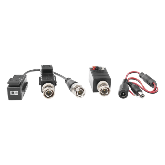 Kit de TRANSCEPTORES DE VIDEO DE LARGO ALCANCE / 320 Metros / Resolución 720P y 1080P / Cat 5e/6 / Compatible con cámaras HD-TVI/CVI/AHD/CVBS / Alimente solo el Receptor / Protección Interconstruida contra sobretensión.