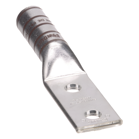 Zapata de compresión LCC500-12-6 para cal. 500 Kcmil, Doble barreno para tornillo prisionero de 1/2, Espaciado de orificios 44.5mm, 1 Pz