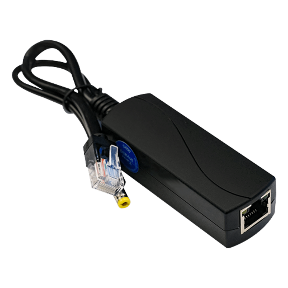 Splitter PoE / IEEE 802.3af/at / 30W / Puerto Gigabit / Salida DC 12V 2A / Indicadores LED / 95x26x20 mm (3.74x1.02x0.79 in)