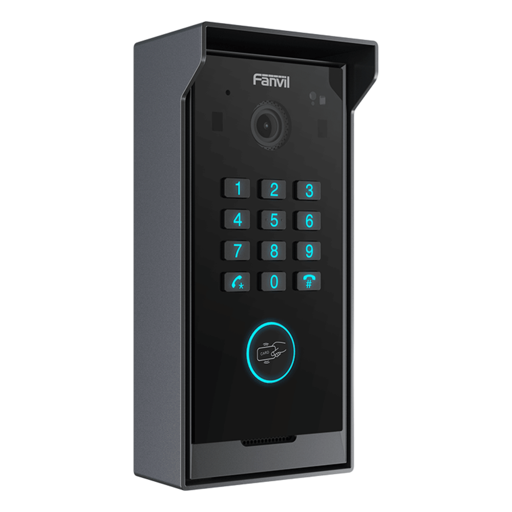 Videoportero Slim IP SIP con Cámara HD, IP IP65, Teclado Numérico y Relé, Apertura por BLE, Tarjeta, Remoto, Protocolo ONVIF, Compatible con App Fanvil Link