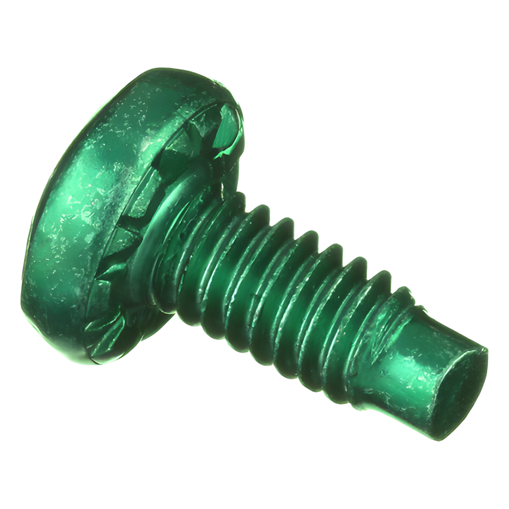 Tornillo de Unión a Tierra, #12-24 x 1/2, Color Verde, Bolsa de 100 Piezas