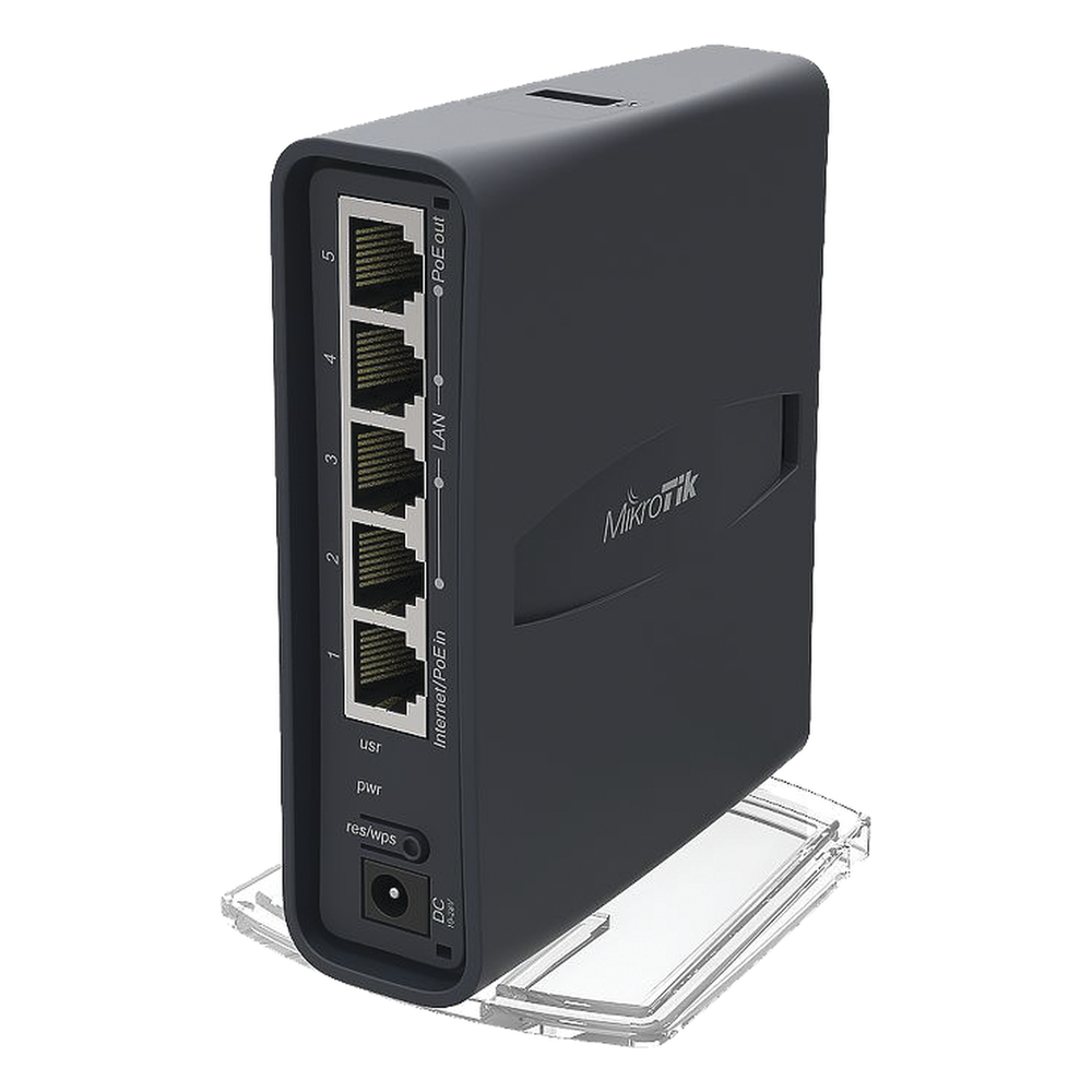 (hAP ac lite Tower) 5 Puertos Fast Ethernet, WiFi Doble Banda 802.11ac, Base tipo Torre