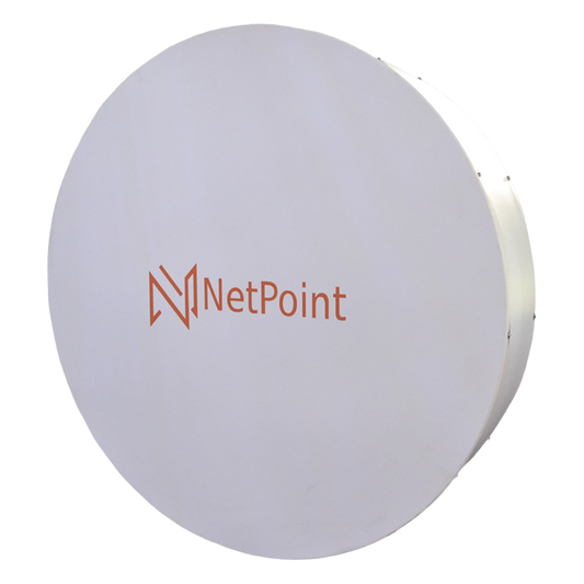 Antena de parabola profunda, blindada, con supresión al ruido de 2 ft, 4.9-6.4 GHz, Ganancia 30 dBi con SLANT de 45 ° y 90 °, ideal para hasta 30 km, Conectores N-hembra, montaje con alineación milimétrica.