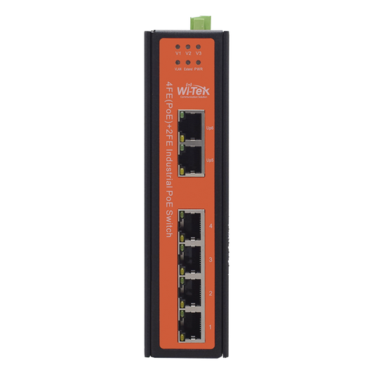Switch industrial 4 puertos Fast Ethernetcon POE 802.3af/at + 2 puertos UPLINK gigabit
