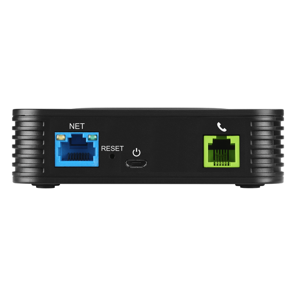 Adaptador de Teléfono Analógico HT801 V2 / 1 Puerto FXS (Conectar Teléfono Análogo) / VoIP Avanzado / Seguridad TLS y SRTP / Soporte Fax T.38 / Compatibilidad con Serie UCM /
