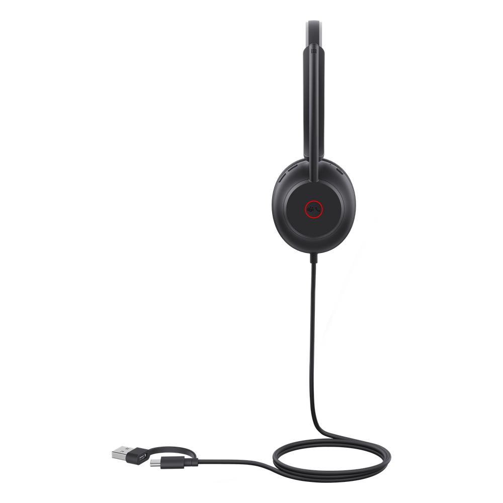 Diadema USB Yealink UH35 Mono Teams con Cancelación Activa de Ruido con 2 Micrófonos y Busylight Automático