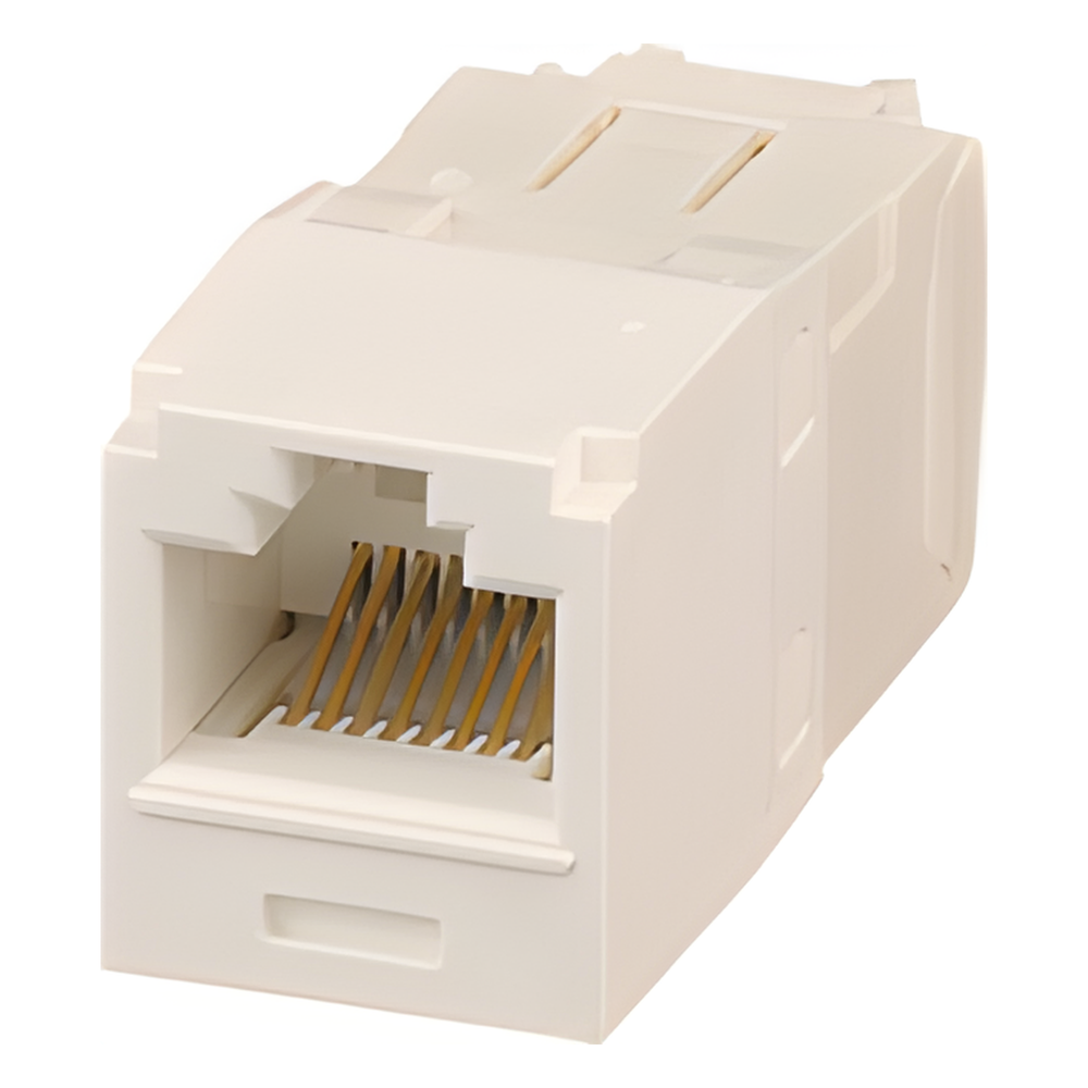 Conector Jack RJ45 Estilo TG, Mini-Com, Categoría 6, de 8 Posiciones y 8 Cables, Color Blanco Ártico