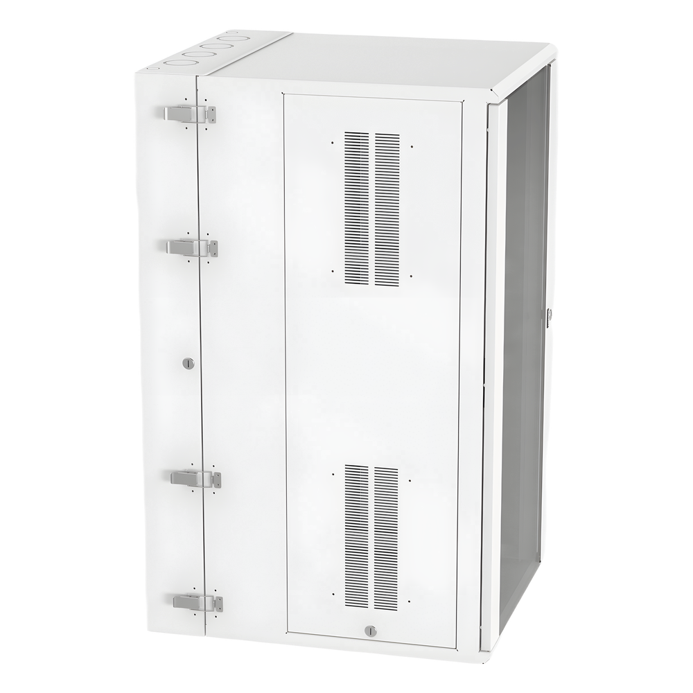 Gabinete PanZone de Montaje en Pared, de 19in, Puerta con Ventana de Seguridad, 26 UR, 762mm de Profundidad, Color Blanco