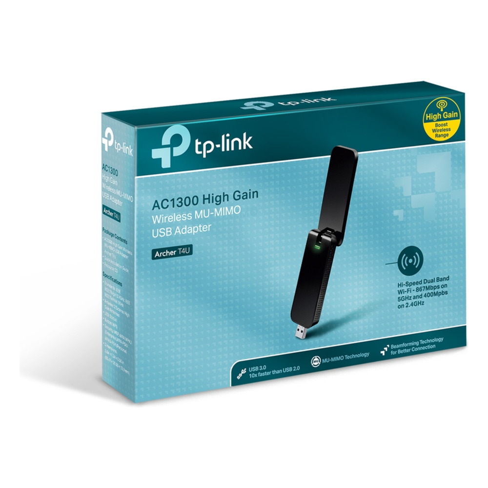 Adaptador USB inalámbrico doble banda AC 1300 Mbps