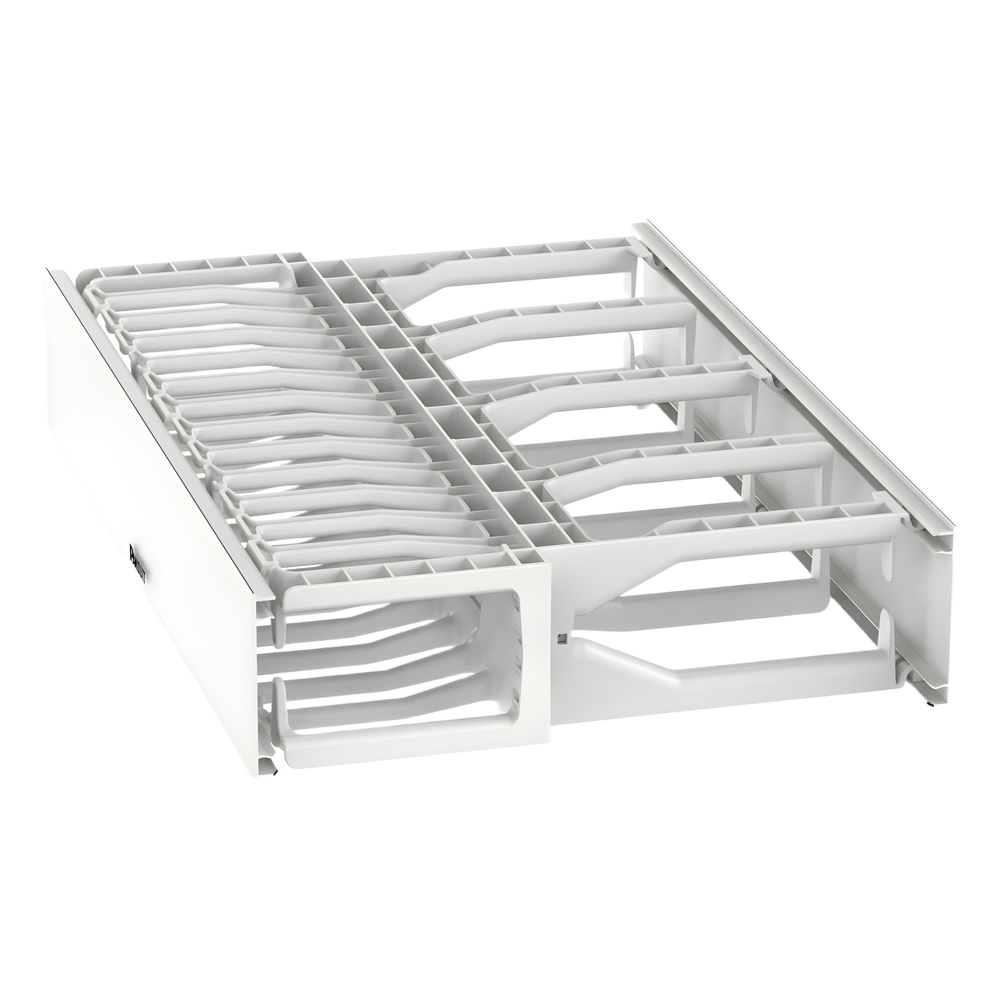 Organizador de Cables Horizontal NetManager de Alta Densidad, Doble (Frontal y Posterior), Para Rack de 19in, 2UR, Color Blanco