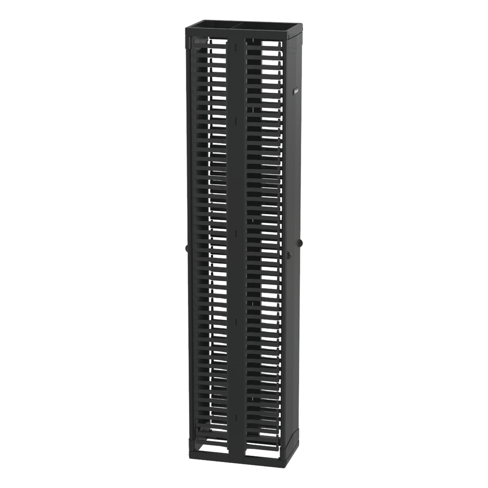 Organizador Vertical PatchRunner™, Doble (Frontal y Posterior), Para Rack Abierto de 45 Unidades, 12in de Ancho, Color Negro