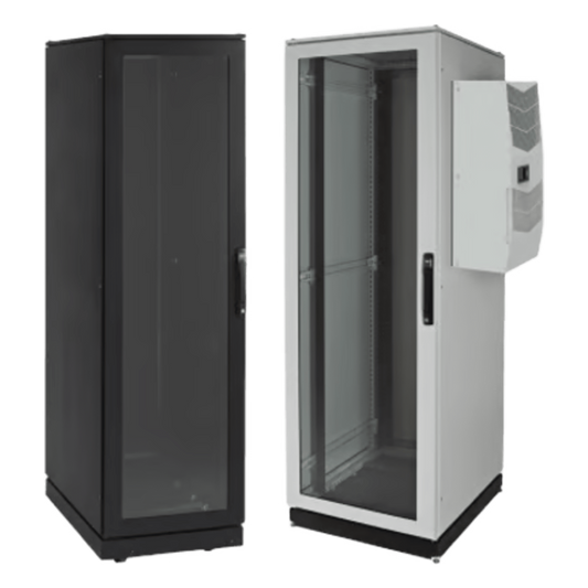 Gabinete de Telecomunicaciones ProLine V/D, 600 mm de Ancho, 1000 mm de Profundidad, Compatible Con Aire Acondicionado Tipo G52, NEMA 12, 42 UR, Color Negro