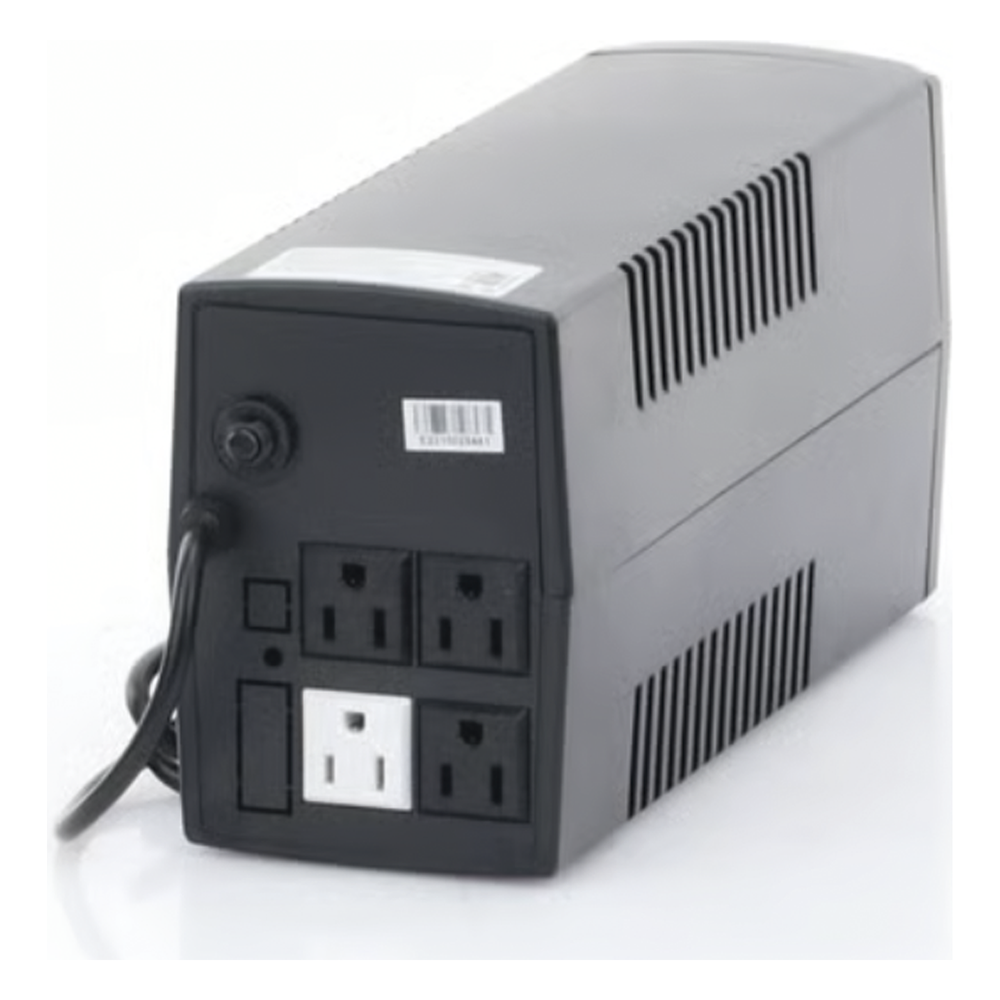 UPS de 600VA/360W / Topología Línea Interactiva / Entrada y Salida 120 Vca / Clavija NEMA 5-15P / 4 Tomas NEMA 5-15R