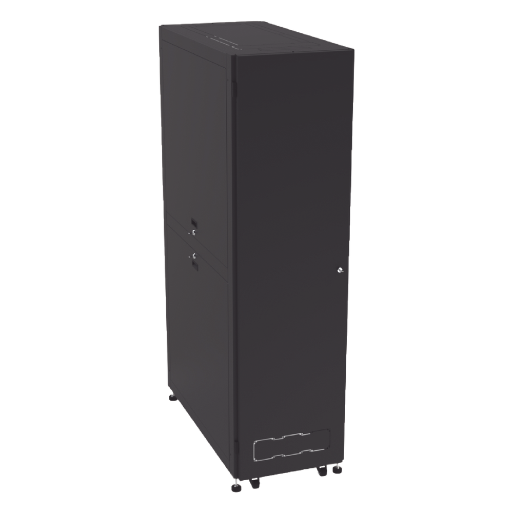 Gabinete Profesional para Telecomunicaciones de 45UR, 1200 mm Profundidad, Incluye 2 Organizadores Verticales de 45 Unidades de Rack, Se envía el Gabinete Armado.
