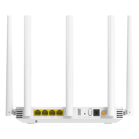 Router ONU GPON/EPON Wi-Fi 6 / 3000 Mbps (2.4 GHz + 5 GHz) / Puerto PON SC/UPC / 4 Puertos Gigabit LAN/WAN / Puerto USB 2.0 / 5 Antenas Externas / Mesh / 192 Clientes