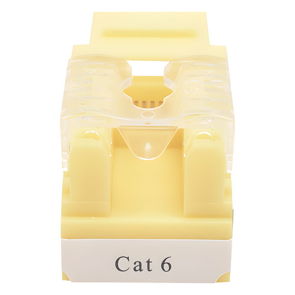 Módulo Jack Keystone Cat6 con Terminación 110 (Punchdown) para Faceplate - Color Amarillo