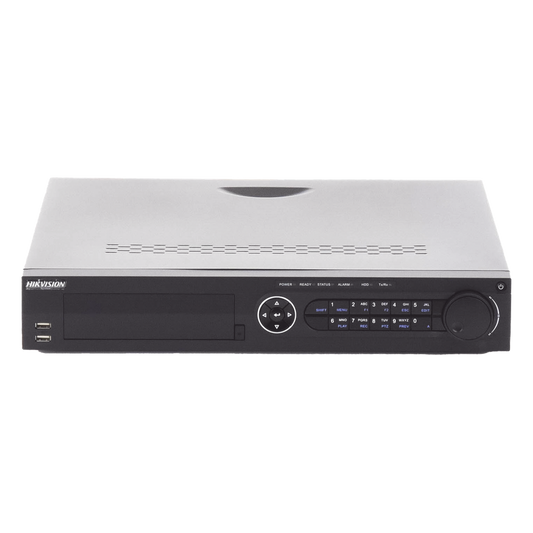 DVR 32 Canales TurboHD + 16 Canales IP / 3K Lite / 5 Megapixel Lite / 4 Bahías de Disco Duro / Audio por Coaxitron / AcuSense / POS / Videoanalisis / 16 Entradas y 4 salidas de Alarma