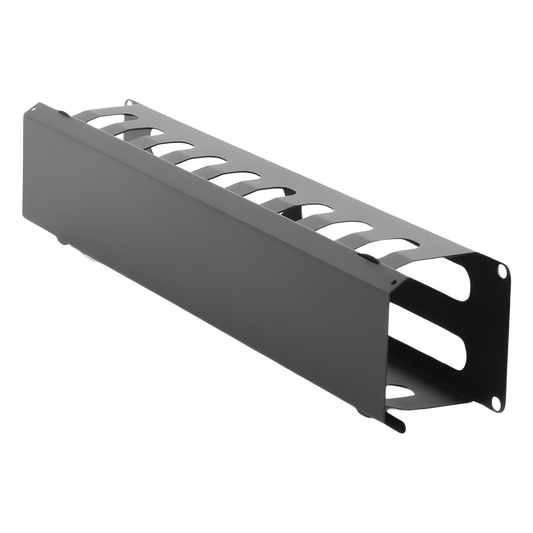 Organizador de Cables Horizontal de 2U para Rack de 19" con Cubierta Metálica
