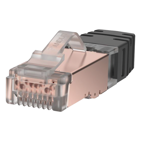 Plug RJ45 Cat6A Blindado, Para Cable Calibre 23-24 AWG, Chapado en Oro de 50 Micras, Paquete de 100 Piezas