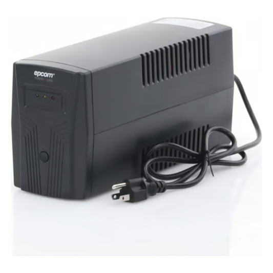 UPS de 850VA/510W / Topología Línea Interactiva / Entrada y Salida 120 Vca / Regulador de Voltaje AVR 80-150 Vca / Clavija NEMA 5-15P / 4 Tomas NEMA 5-15R /Sin RJ11 ni RJ45