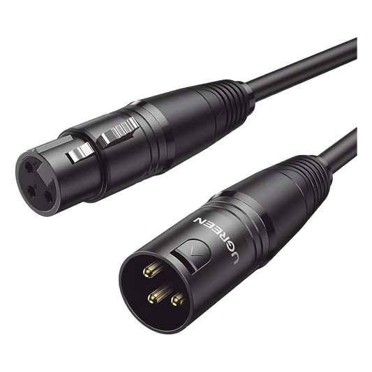 Cable para Micrófono XLR Tipo Canon Macho a Hembra | 5 Metros Plug & Play | Anti interferencias | Triple Blindaje | Alta Calidad | Color Negro