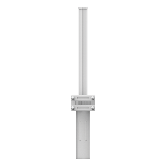 Antena Omnidireccional de 360° AirMetro con 13 dBi en Banda 5Ghz (5150-5850 Mhz) Slant 90° Compatibilidad Multi-Marca para enlaces Multipunto, Conectores SMA Hembra Inverso.