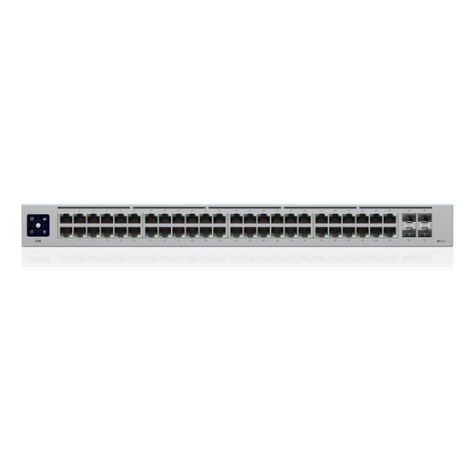 USW-48 — Switch Layer 2 de 48 Puertos GbE + 4 Puertos SFP con Diseño Fanless para Funcionamiento Totalmente Silencioso