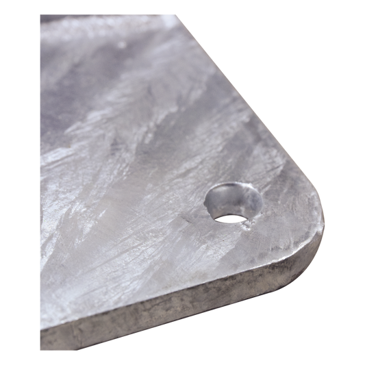 Base para Mástil Hasta 2" con Opresores, Base de 30 x 30 cm y Tubo de 50 cm Ced. 30. Galv. Inmersión.