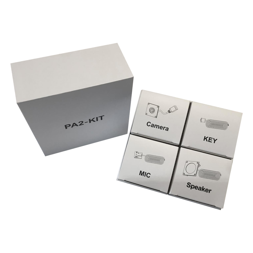 KIT de Accesorios para el modelo PA2F, incluye cámara, micrófono, parlante y botón, múltiples aplicaciones