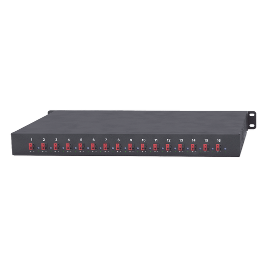 Fuente 12 Vcc / Industrial / tipo RACK / 20 Amperes / 16 salidas / 1.25 Amperes por salida administrada / 2.5 Amperes por salida máxima