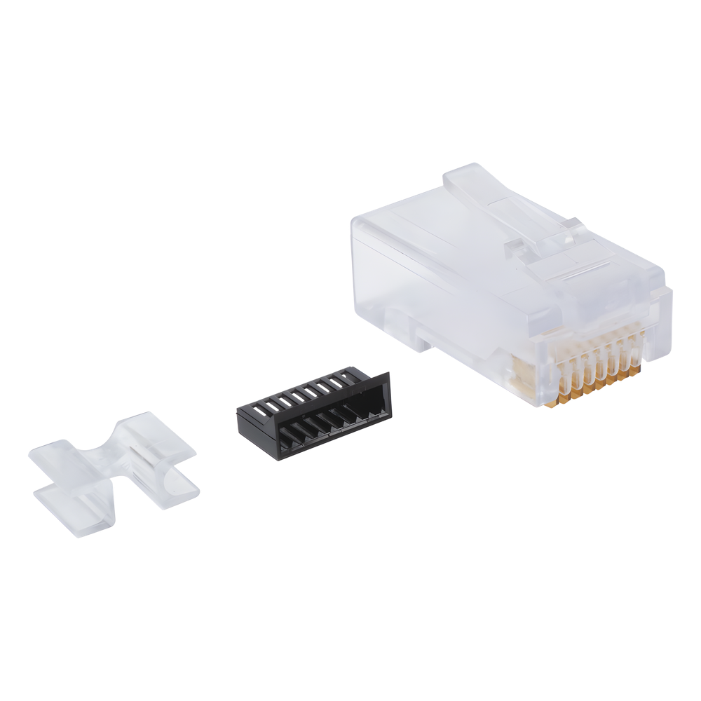 Plug RJ45 Cat6, Para Cable UTP Calibre 23 a 26 AWG, Chapado en Oro de 50 Micras, Bolsa con 50 Piezas