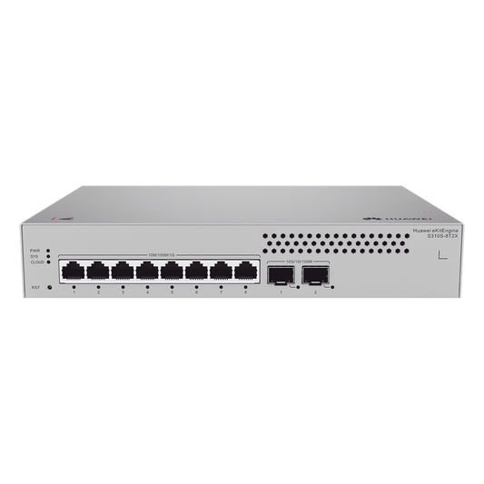 Switch de Acceso Gigabit Administrable Capa 2+ / 8 puertos 10/100/1000 Mbps / 2 Puertos 10GE SFP Uplink / ERPS / Rutas Estáticas / Administración Nube Gratis