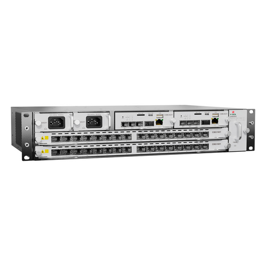 OLT Modular tipo Chasis GPON/XGS-PON Combo,1 Tarjeta de Servicio de 16 Puertos GPON, 2 Ranuras, 2 Fuentes de Alimentación AC, 2 UR