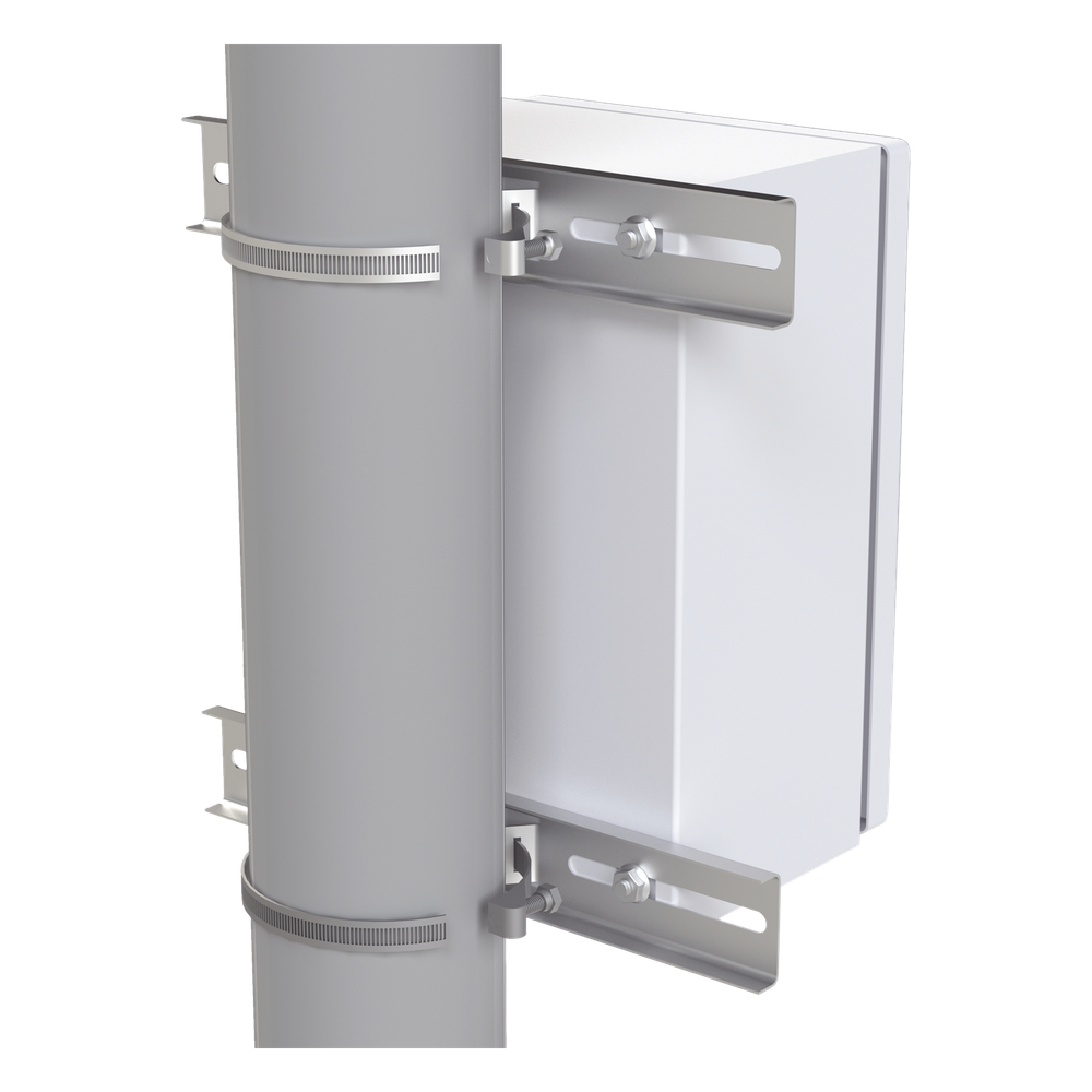Montaje de Metal Galvanizado para Poste Universal para Gabinetes de Ancho Hasta 30 cm.
