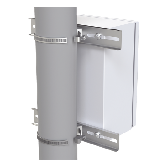 Montaje de Metal Galvanizado para Poste Universal para Gabinetes de Ancho Hasta 30 cm.