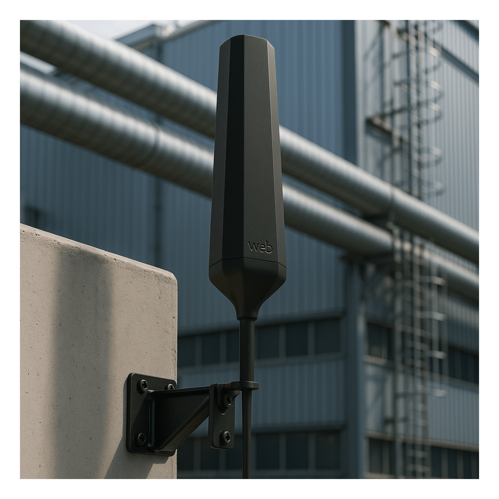 Antena Hexagonal Exterior HEX 360 / 617-894 MHz 6.0 dBi / 1000-1710 MHz 7.5 dBi / 1710-2200 MHz 7.0 dBi / Omnidireccional / Compatible Todas Operadoras Norteamericanas / Material ASA IP67 / VSWR <2.5:1 / Potencia Máxima 10W / Incluye Montaje de