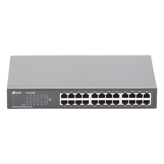 Switch no administrable de 24 puertos 10/100 Mbps para escritorio/rack