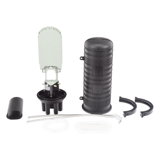 Caja de Distribución de Fibra Óptica Vertical Tipo Domo, 48 Empalmes (Expandible Hasta 96 Empalmes con Charola LP-SCV-48-ST), Exterior, IP68