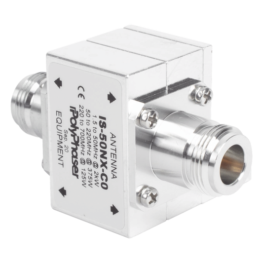 Protector Coaxial RF / 1.5-700 MHz / 50 Ω / Conectores N Hembra / Ceja Lateral / 2 kW
