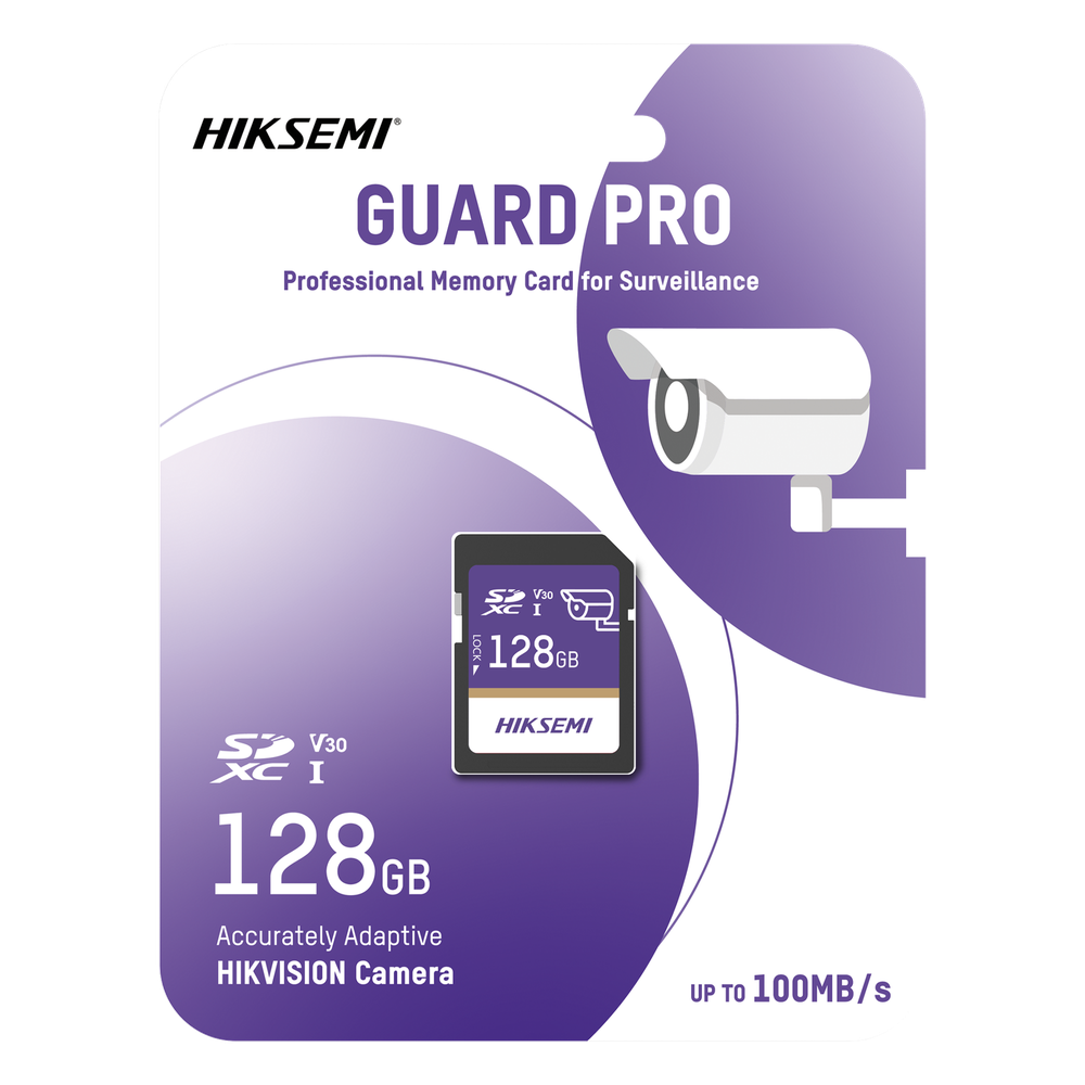 Tarjeta SD GuardPro P10 / 128 GB / 100 MB/s Lectura / 90 MB/s Escritura / Clase 10 U3 V30 / 3D TLC NAND / Especializada Para Videovigilancia 24/7