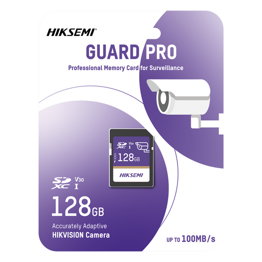 Tarjeta SD GuardPro P10 / 128 GB / 100 MB/s Lectura / 90 MB/s Escritura / Clase 10 U3 V30 / 3D TLC NAND / Especializada Para Videovigilancia 24/7