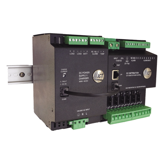 Fuente de distribución de 6 salidas, control y monitoreo Ethernet, Vo: 10-60V Dc, para montaje en riel din