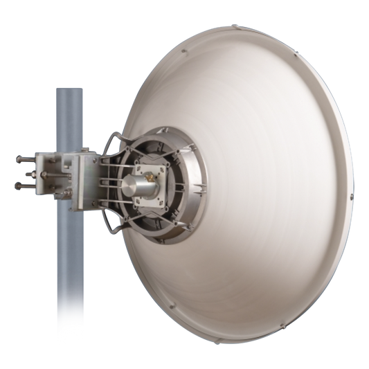 Antena Direccional de Alto Rendimiento / 30.5 ± 1 dBi / 2 ft / 5.9-7.125 GHz / Conectores RP-SMA / Alto Aislamiento al Ruido / Fácil Montaje y herraje de acero inoxidable / Radomo Incluido