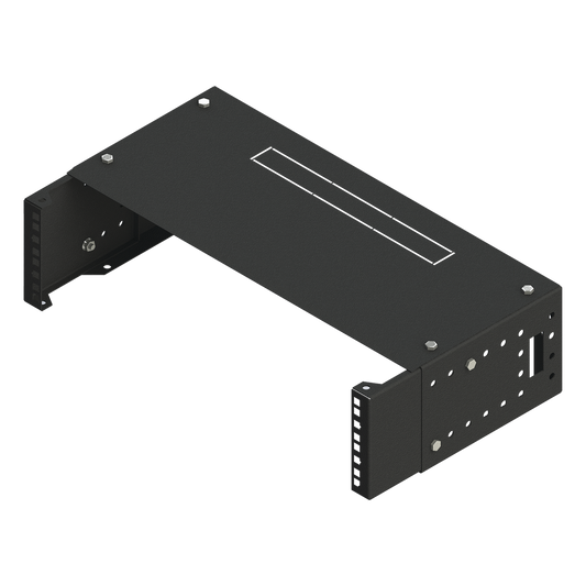 Rack Abierto de montaje en Pared, de 19in, Profundidad Ajustable (8" a 12") de 2.5 Unidades de rack, con Capacidad de Crecimiento.