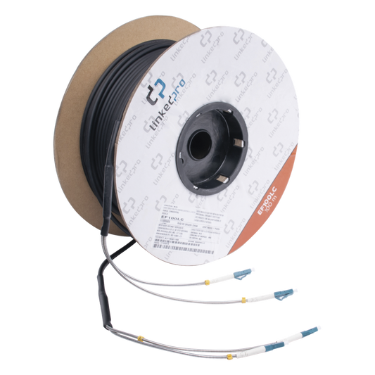 Carrete de Fibra Óptica Monomodo con Conectores LC-LC Duplex, Reforzada con Kevlar, de 100 Metros (328.08 Pies), Para Instalaciones Subterráneas por Tubería