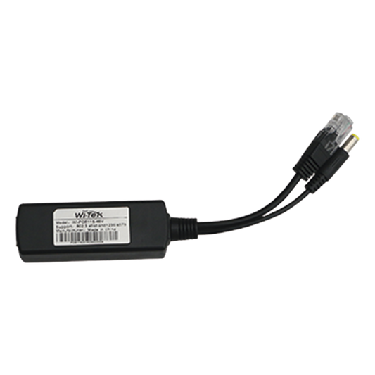 Splitter PoE WI-TEK / Entrada 802.3af/at hasta 30W / Salida 12 Vcc 2A (24W) / Para cámaras IP sin PoE