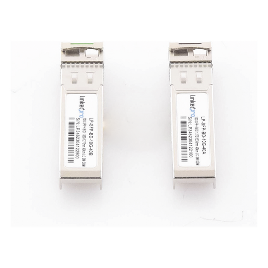 Transceptores Ópticos Bidireccionales SFP+ (Mini-Gbic) / Monomodo 1270 & 1330 nm / 10 Gbps / 1000BASE-BX / Conector LC/UPC Simplex / DDM / Hasta 40 km / 2 Piezas