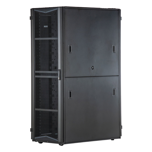 Gabinete FlexFusion para Centros de Datos, 45 UR, 700 mm de Ancho, 1070 mm de Profundidad, Sin Paneles Laterales, Fabricado en Acero, Color Negro