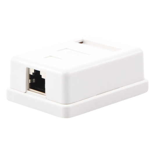 Caja de Pared con 1 Puerto Keystone, Incluye Jack STP Cat5e
