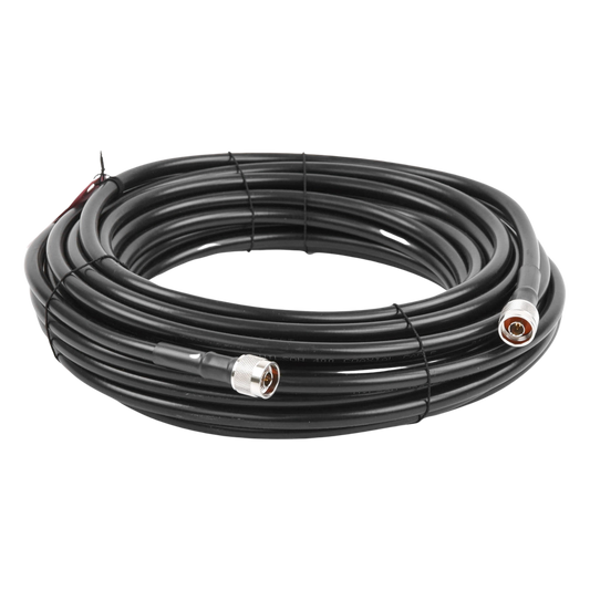 Jumper Coaxial de 50 Ohm con Cable Wilson-400 | Conector N Macho en los Extremos | 15.24 Metros (50 Pies) de Longitud.
